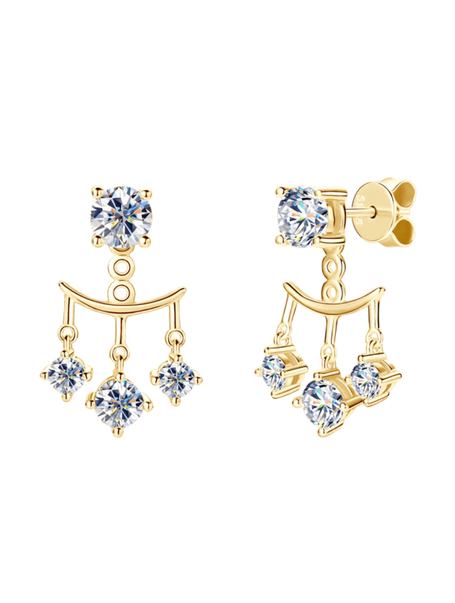 Elegante 925 Moissanit Øreringe | Tovejs Design