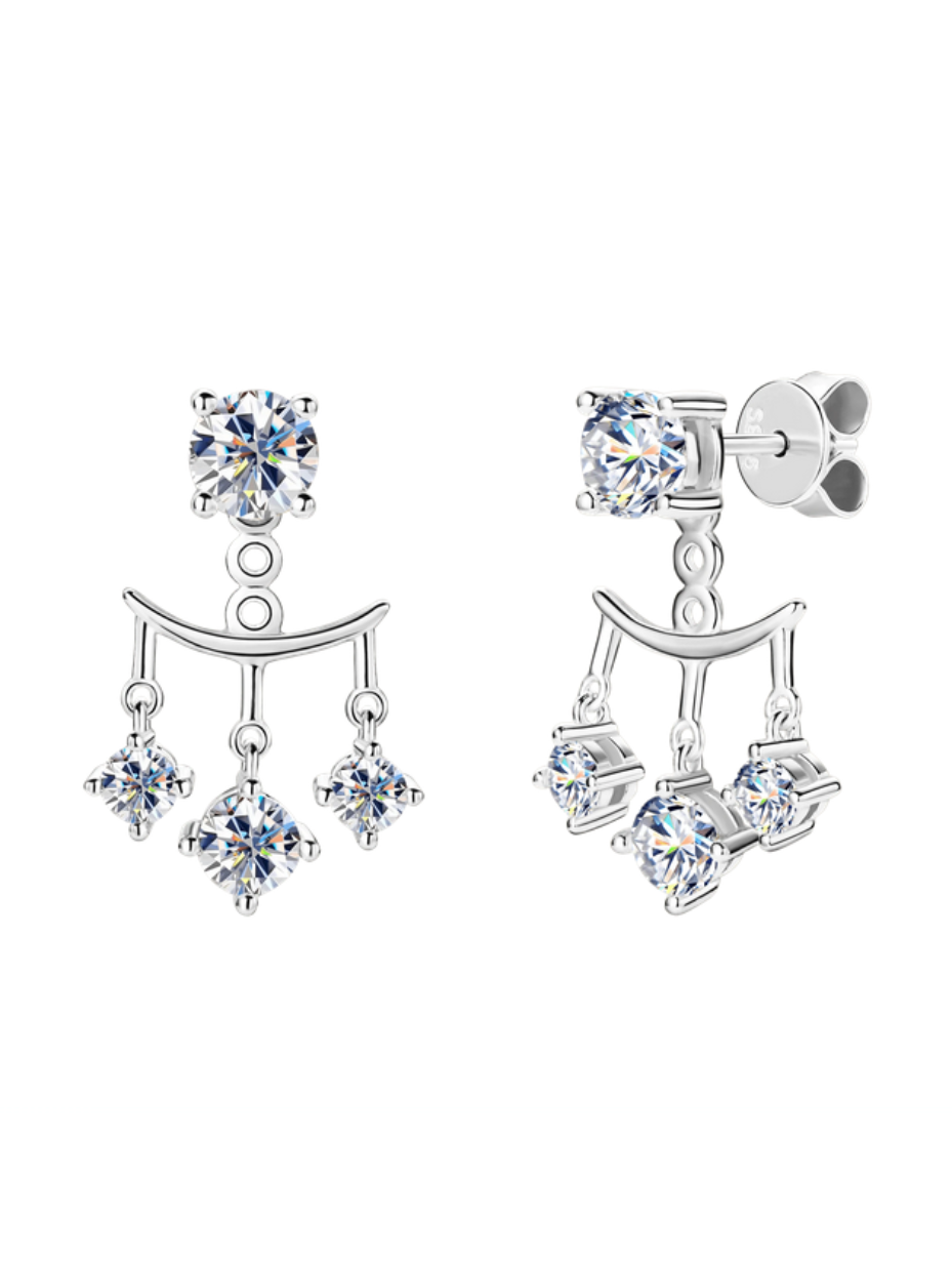 Elegante 925 Moissanit Øreringe | Tovejs Design