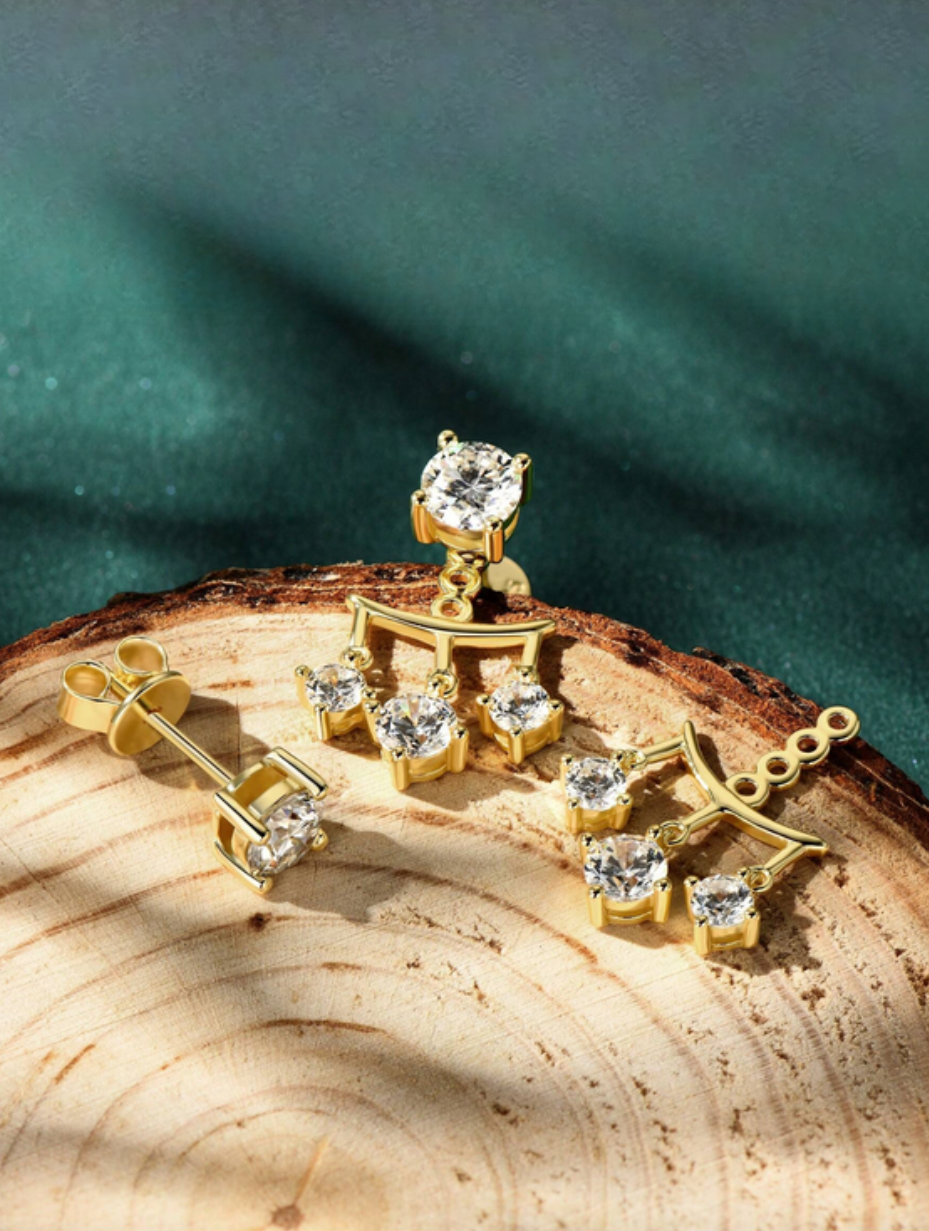 Elegante 925 Moissanit Øreringe | Tovejs Design