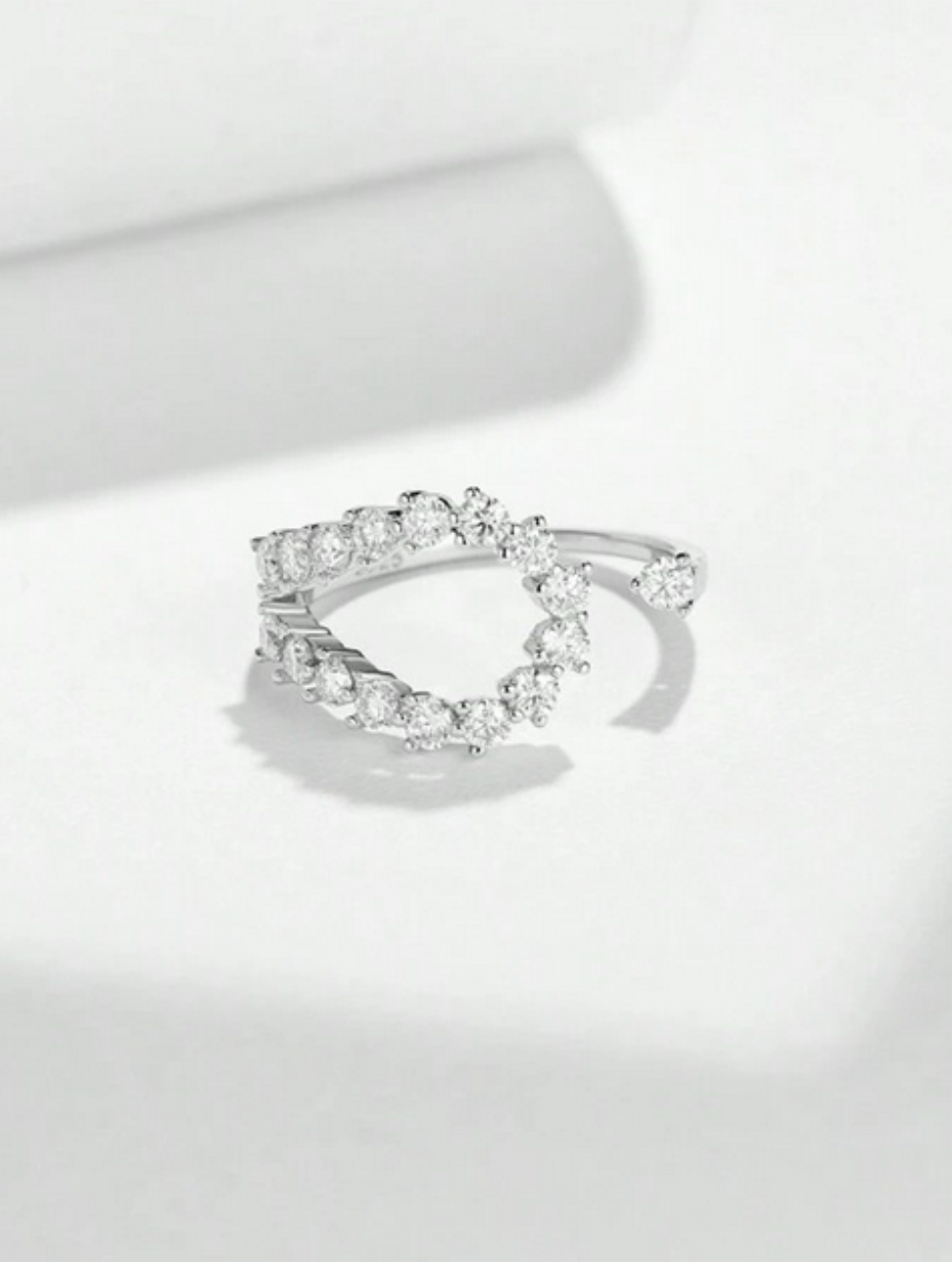 925 Silver Moissanite Ring | GRA Certified