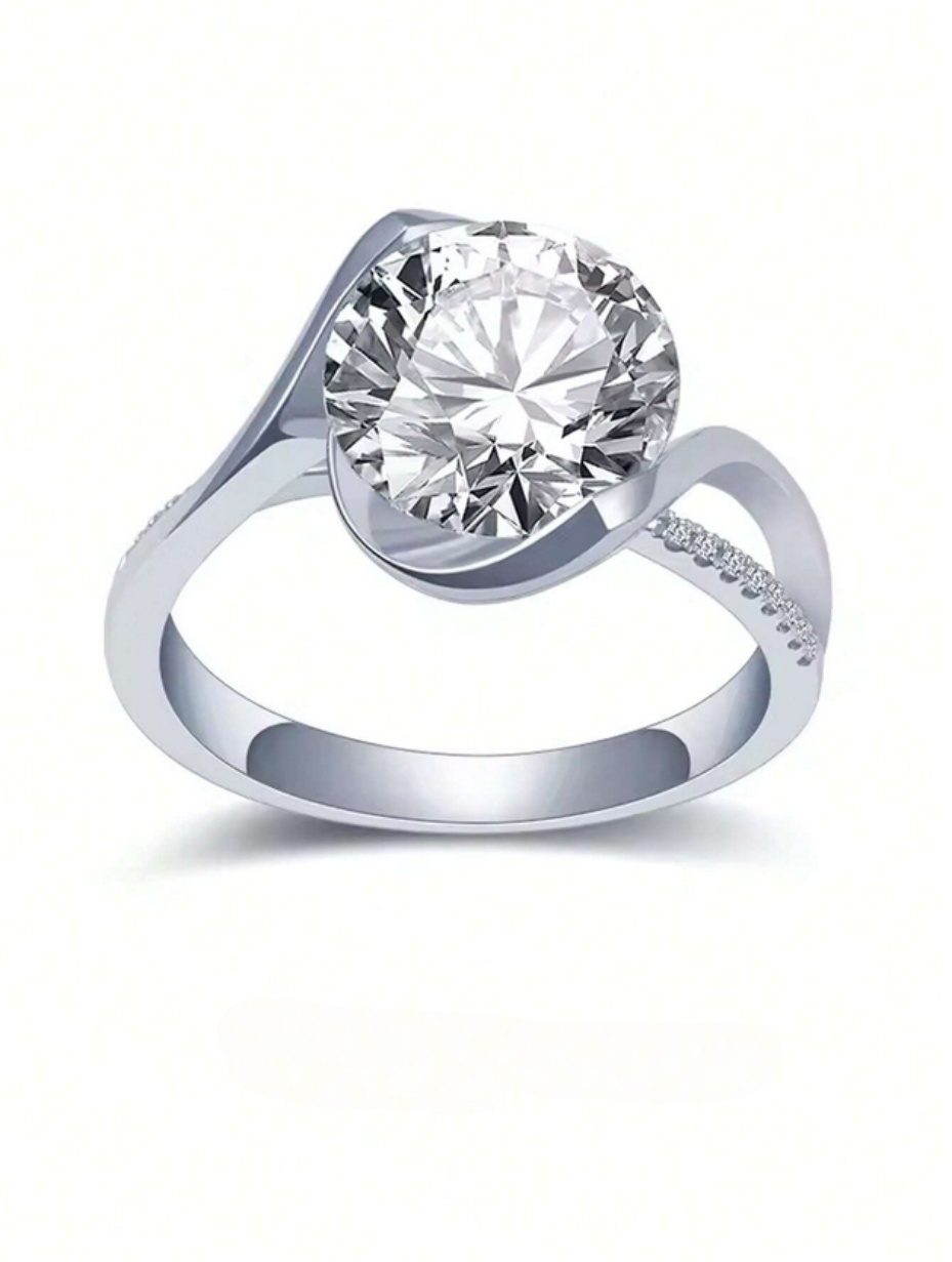 Solitairering i Sterlingsølv |Moissanit Elegance