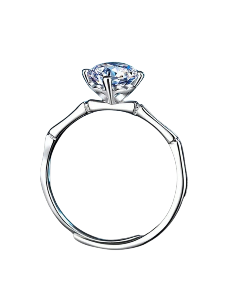 Moissanit Bambusringe | Sterlingsølv Elegance