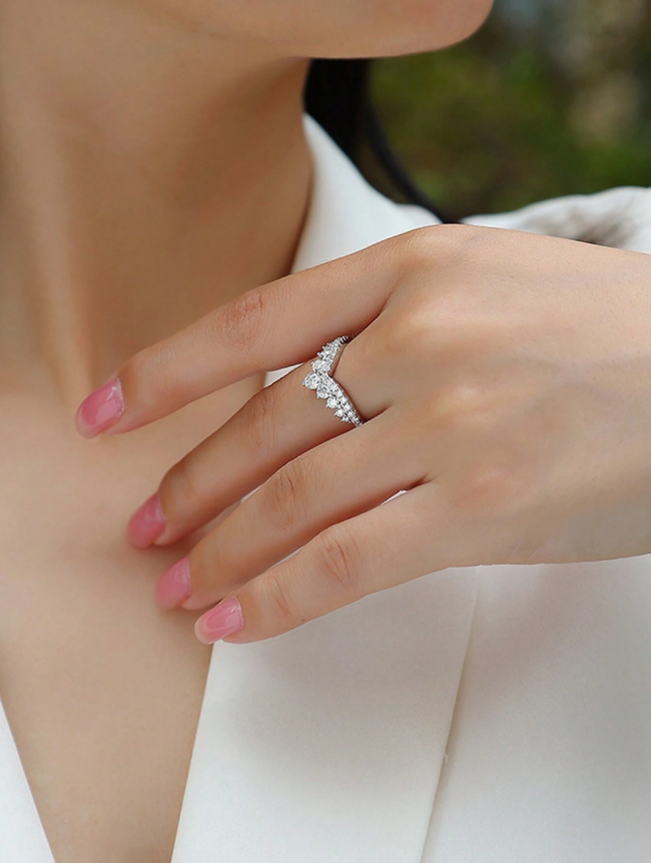 Moissanit-Ring | Sterling Sølv-Udstråling