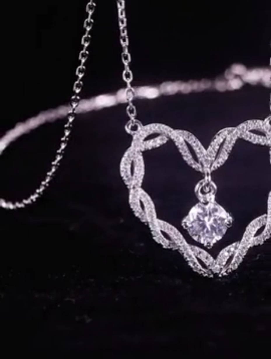 Moissanite Love Pendant Necklace | Sparkling & Radiant