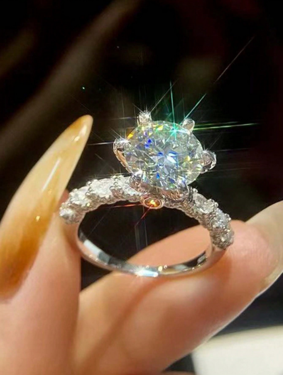 Moissanit Ring | Luksus Smykker i Sterling Sølv