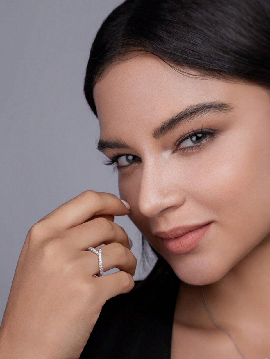 Sterling Moissanit Ring | Elegante Sølvsmykker