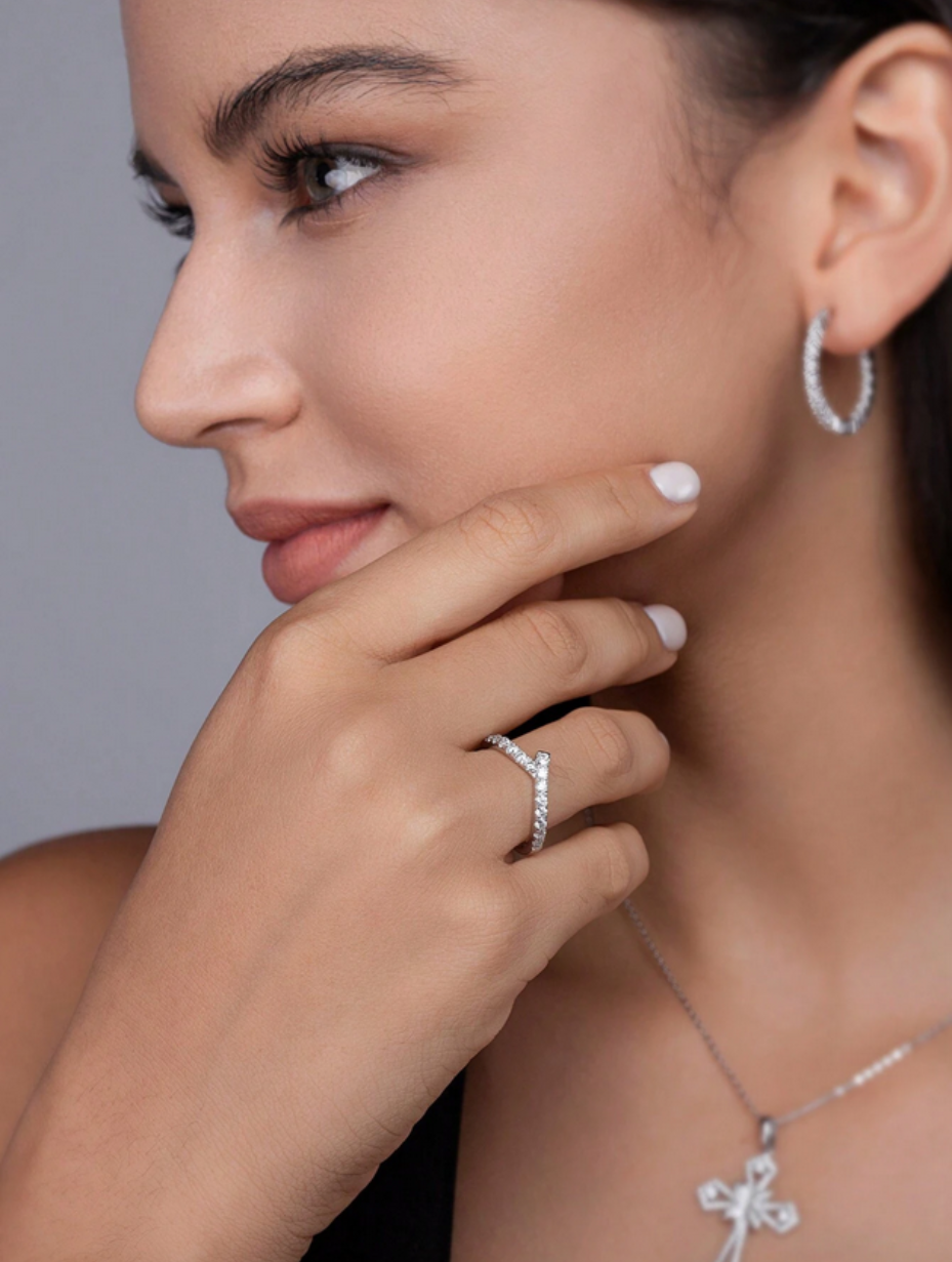 Sterling Moissanit Ring | Elegante Sølvsmykker