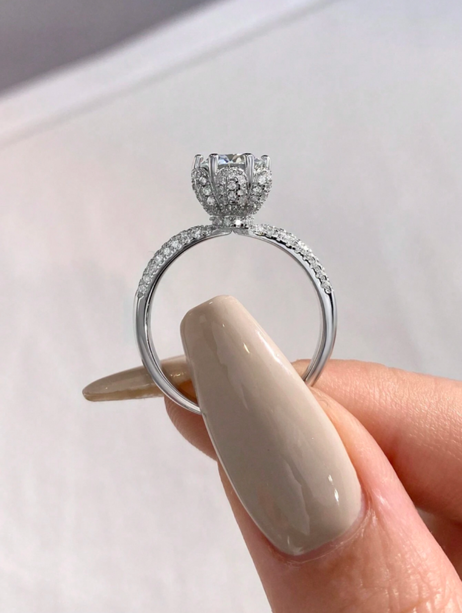 Moissanit Evigheds Ring | Sterling Sølv Bånd
