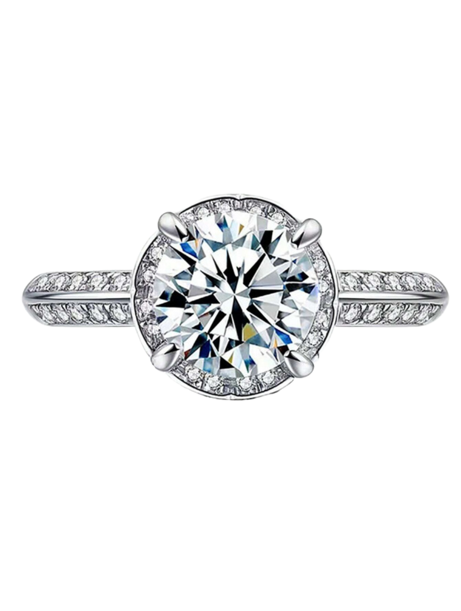 Moissanit Blomster Ring | Smykker i Sterling Sølv