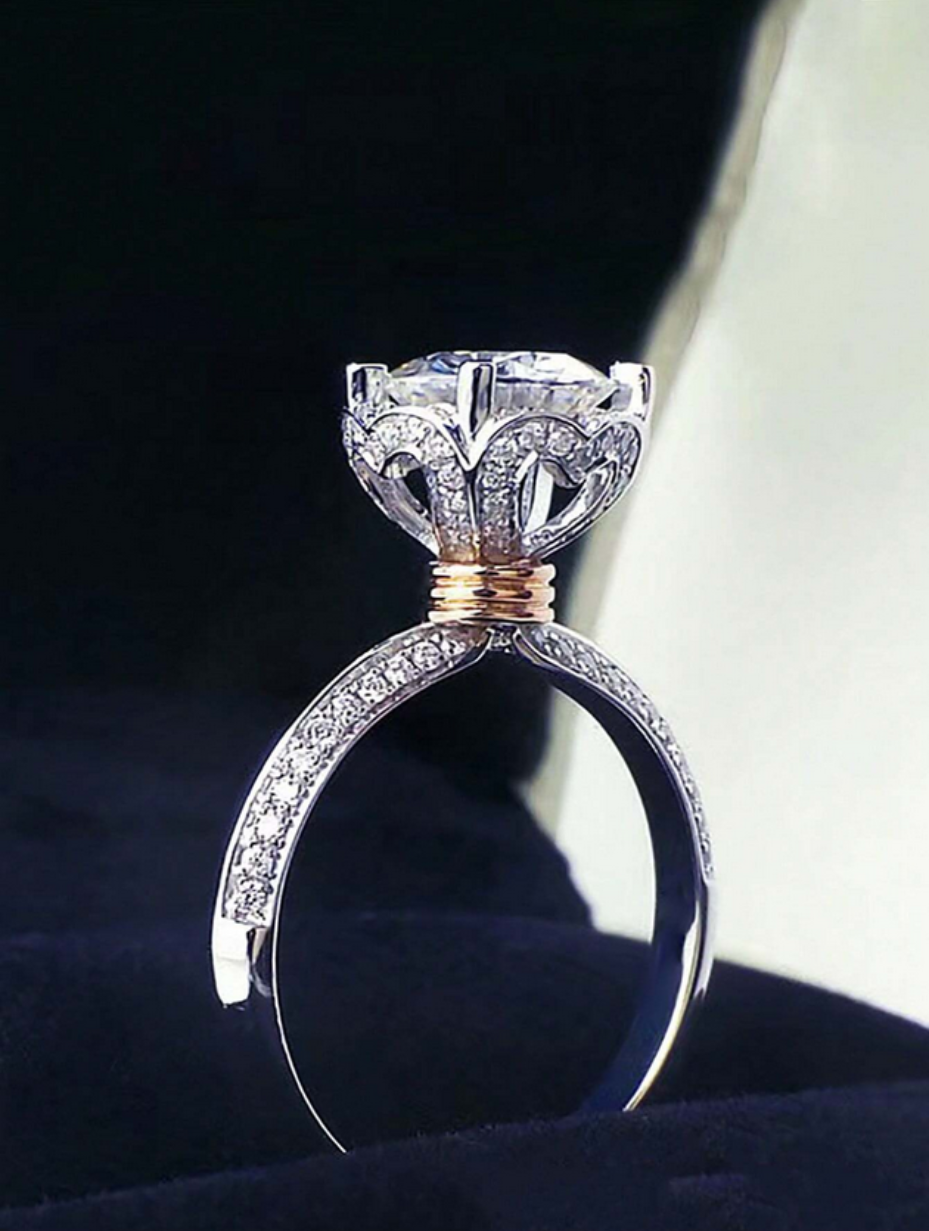 Moissanit Blomster Ring | Smykker i Sterling Sølv