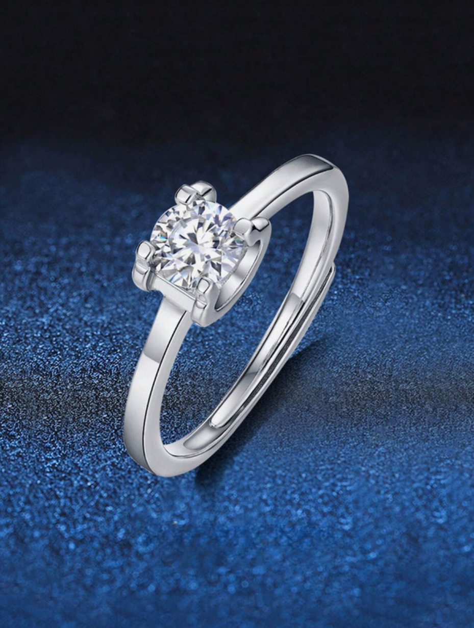 Oksehorn Moissanit Ring | Sterling Sølv