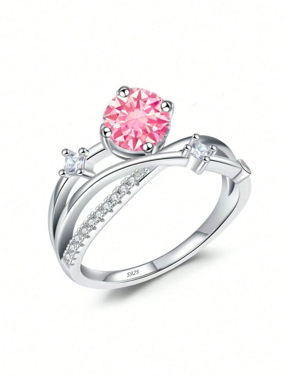 Twisted Moissanite Ring | Sterling Silver