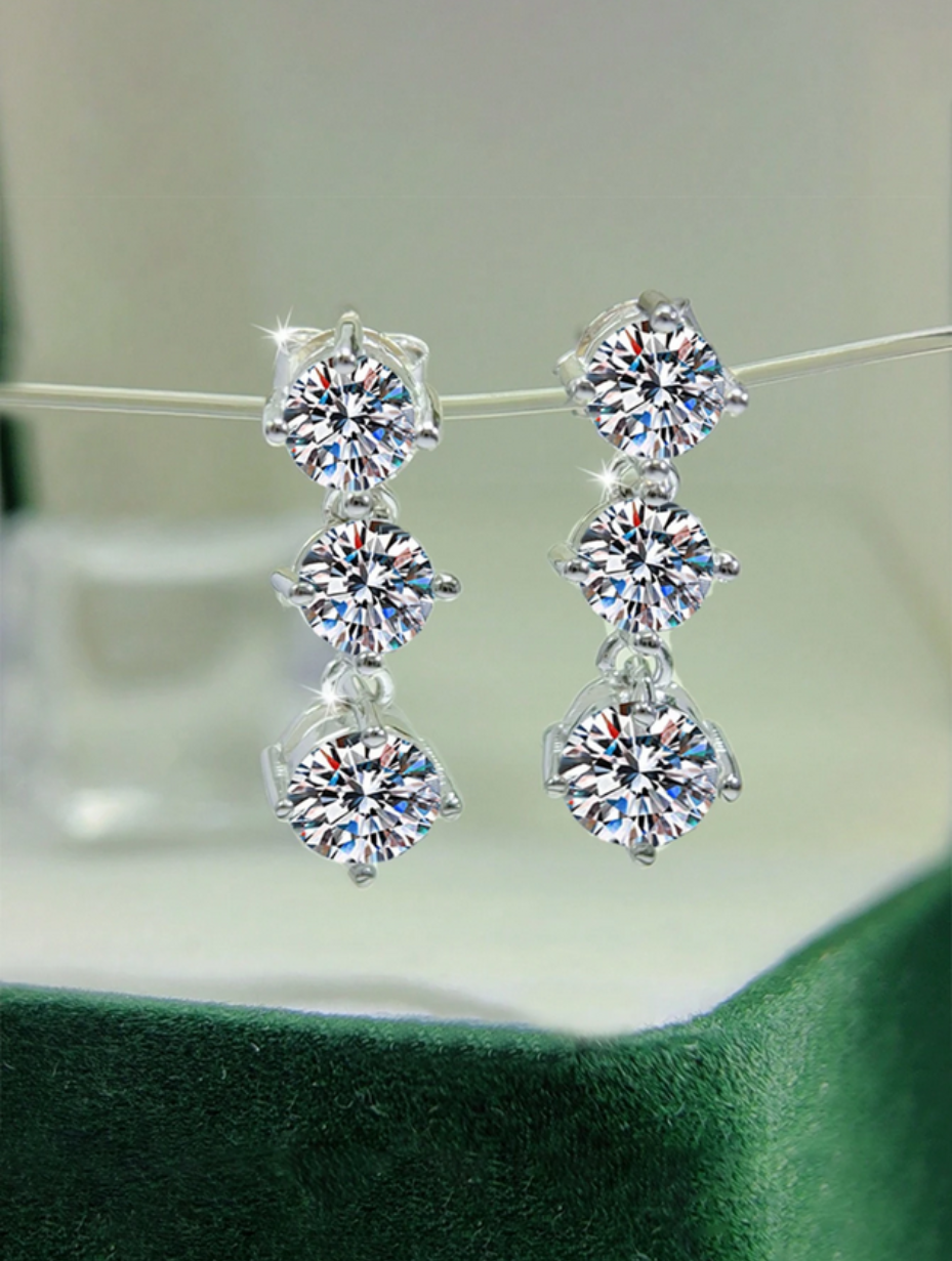 Luxury Moissanite Stud Earrings | Elegant Sparkle