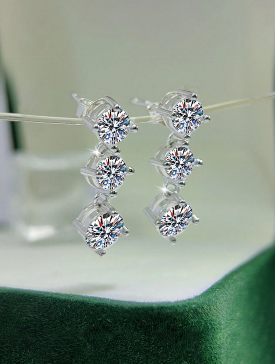 Luxury Moissanite Stud Earrings | Elegant Sparkle