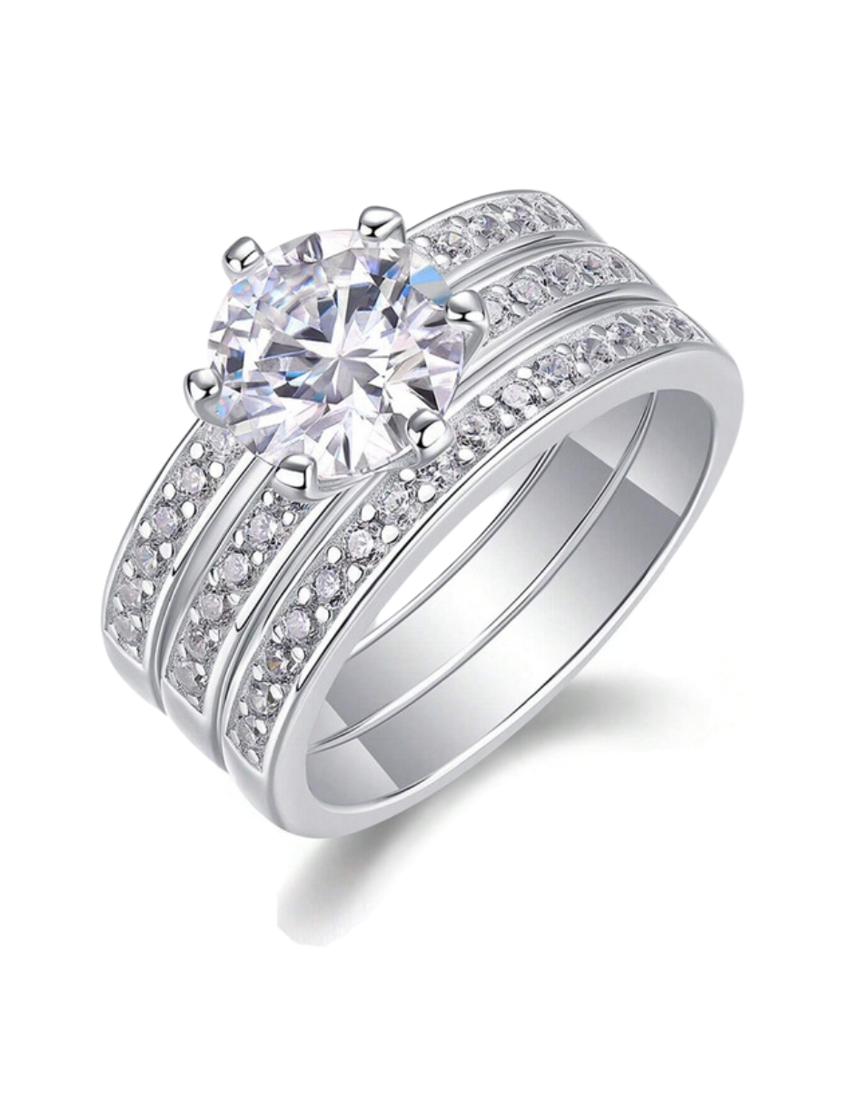 Luxury Moissanite Stacking Rings Set | Elegant & Sophisticated