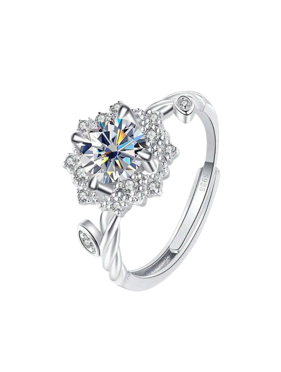 Moderigtig Farvet Moissanit Ring | Justerbar Luksus