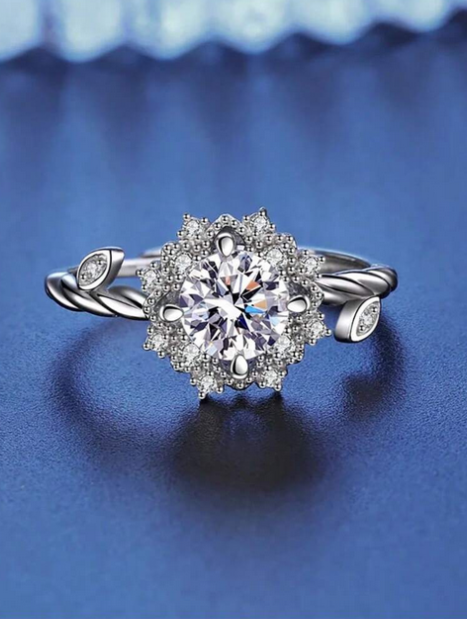 Moderigtig Farvet Moissanit Ring | Justerbar Luksus