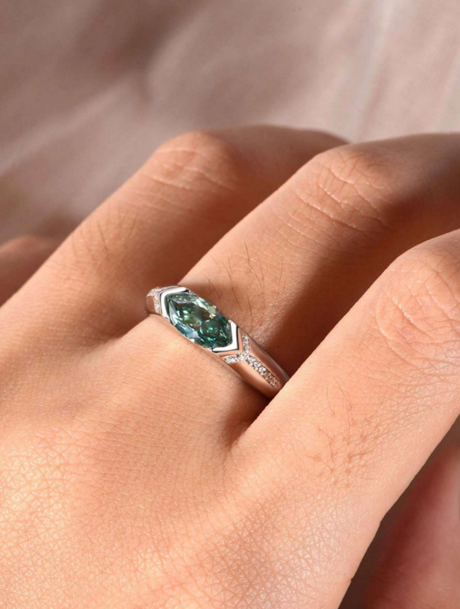 Hip-Hop Moissanite Ring | Unisex S925 Style