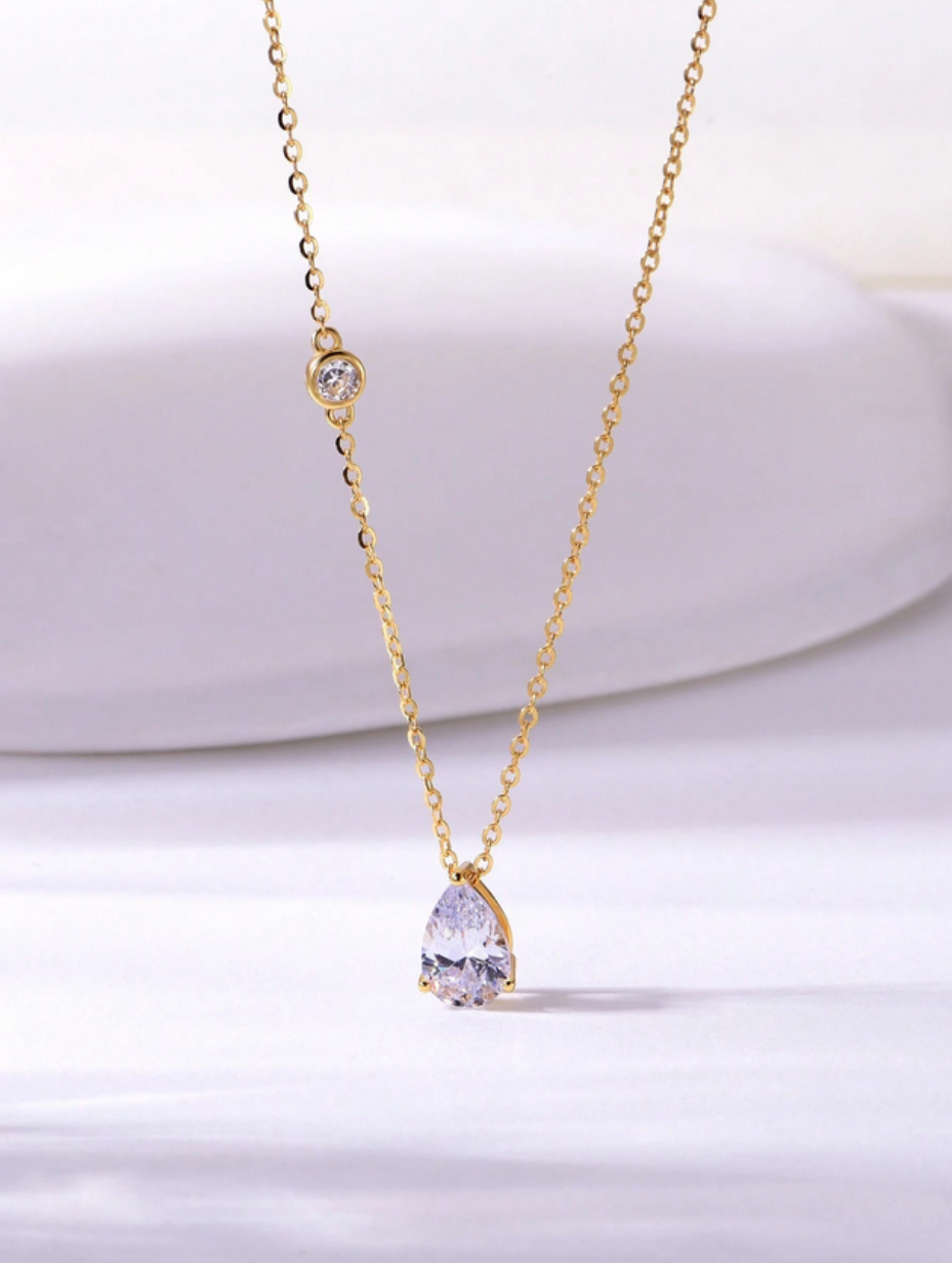 Waterdrop Moissanite Pendant | Minimalist S925