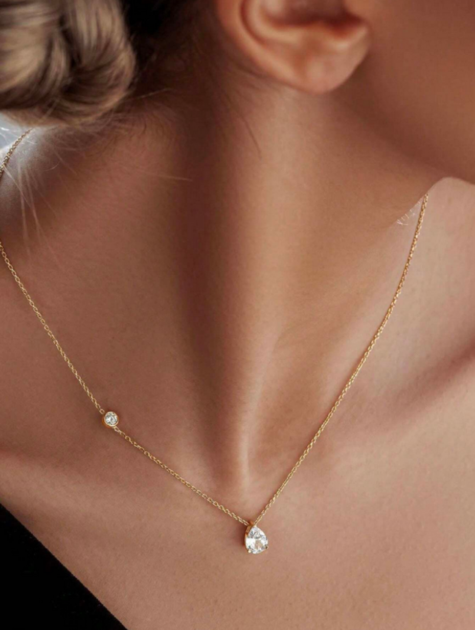 Waterdrop Moissanite Pendant | Minimalist S925