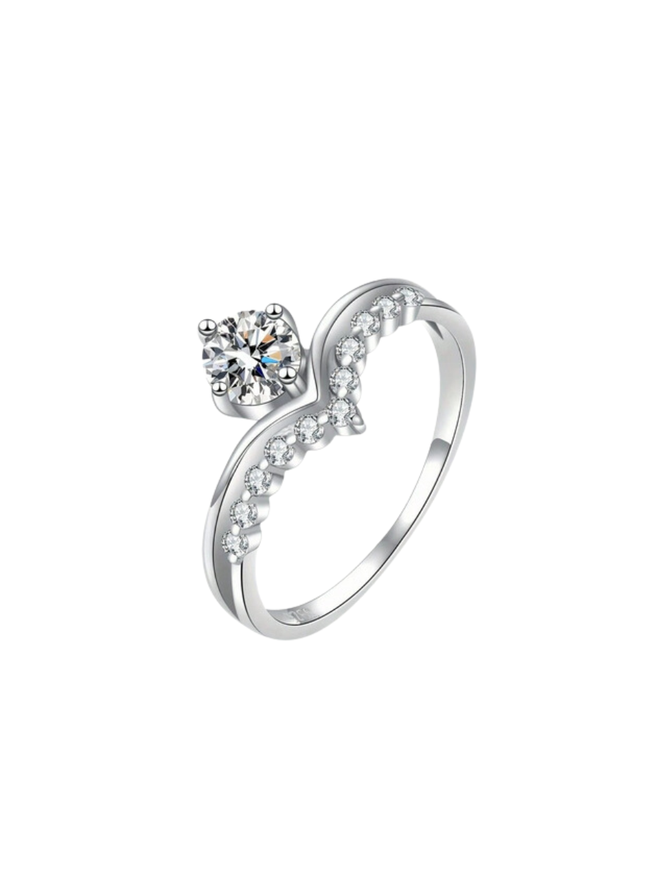 Moissanit Sølv Ring | Fine Smykker