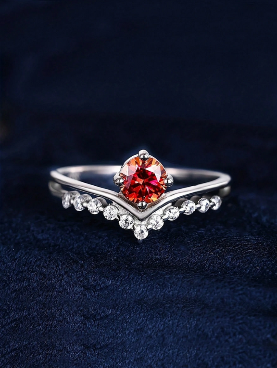 Moissanit Sølv Ring | Fine Smykker