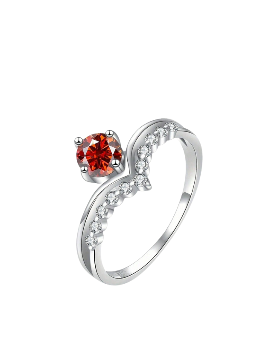 Moissanit Sølv Ring | Fine Smykker