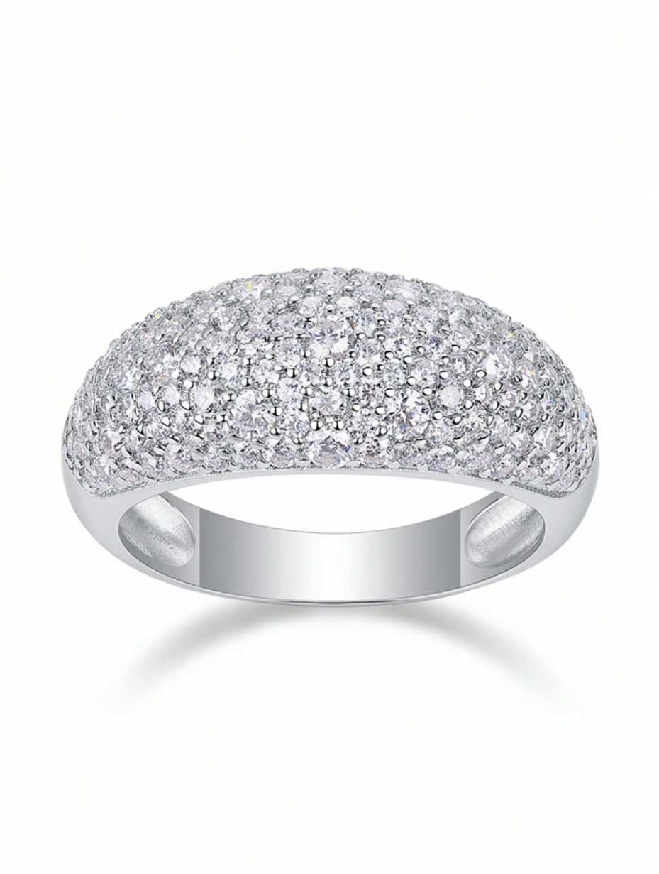 Moissanit Guld Ring | Elegant Glitrende