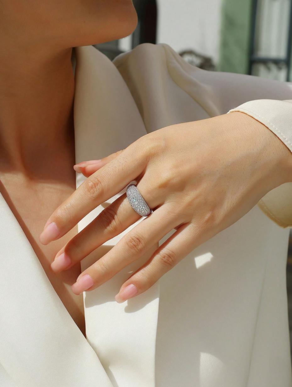 Moissanit Guld Ring | Elegant Glitrende