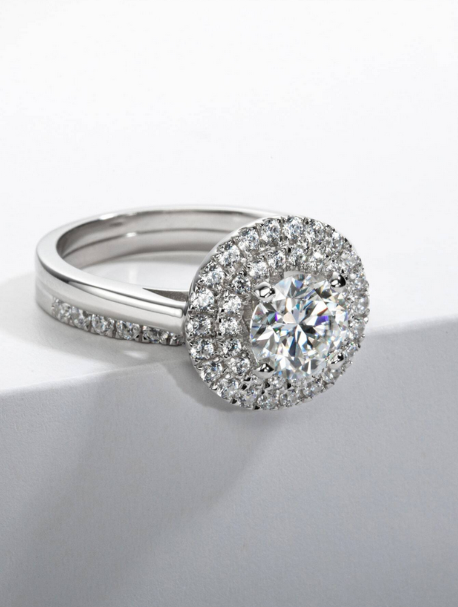 Vintage Moissanite Ring Set | Timeless Beauty