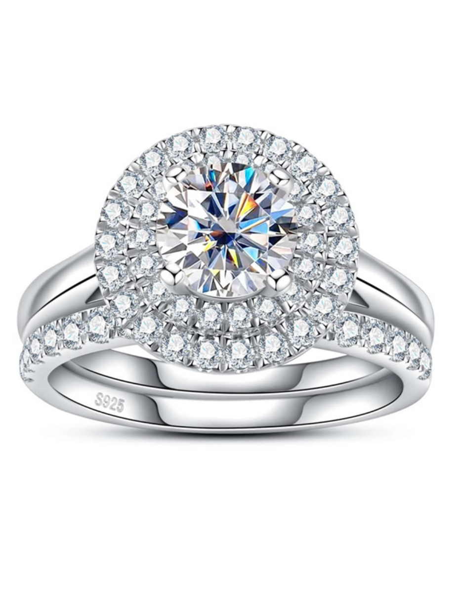 Vintage Moissanite Ring Set | Timeless Beauty