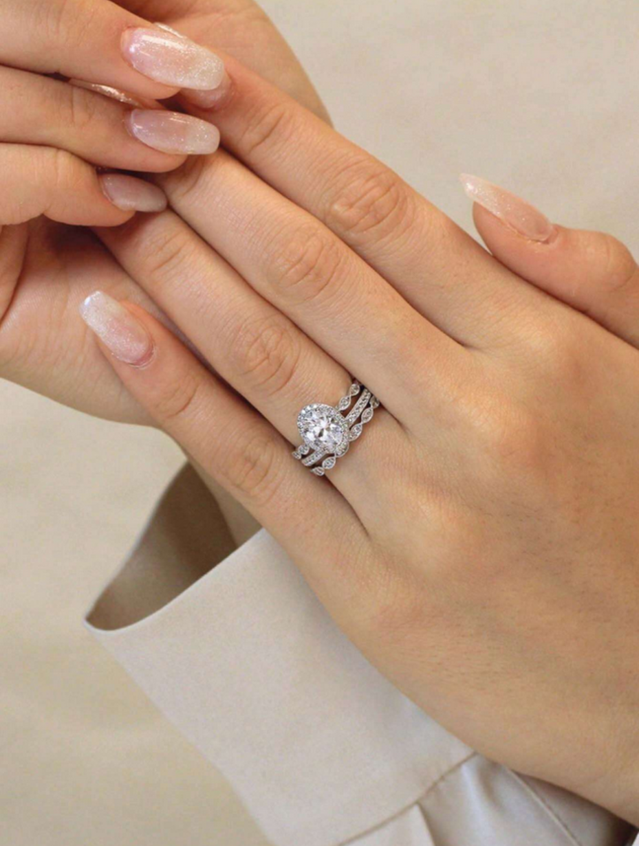 3-Piece Moissanite Stacking Rings | 925 Sterling Silver