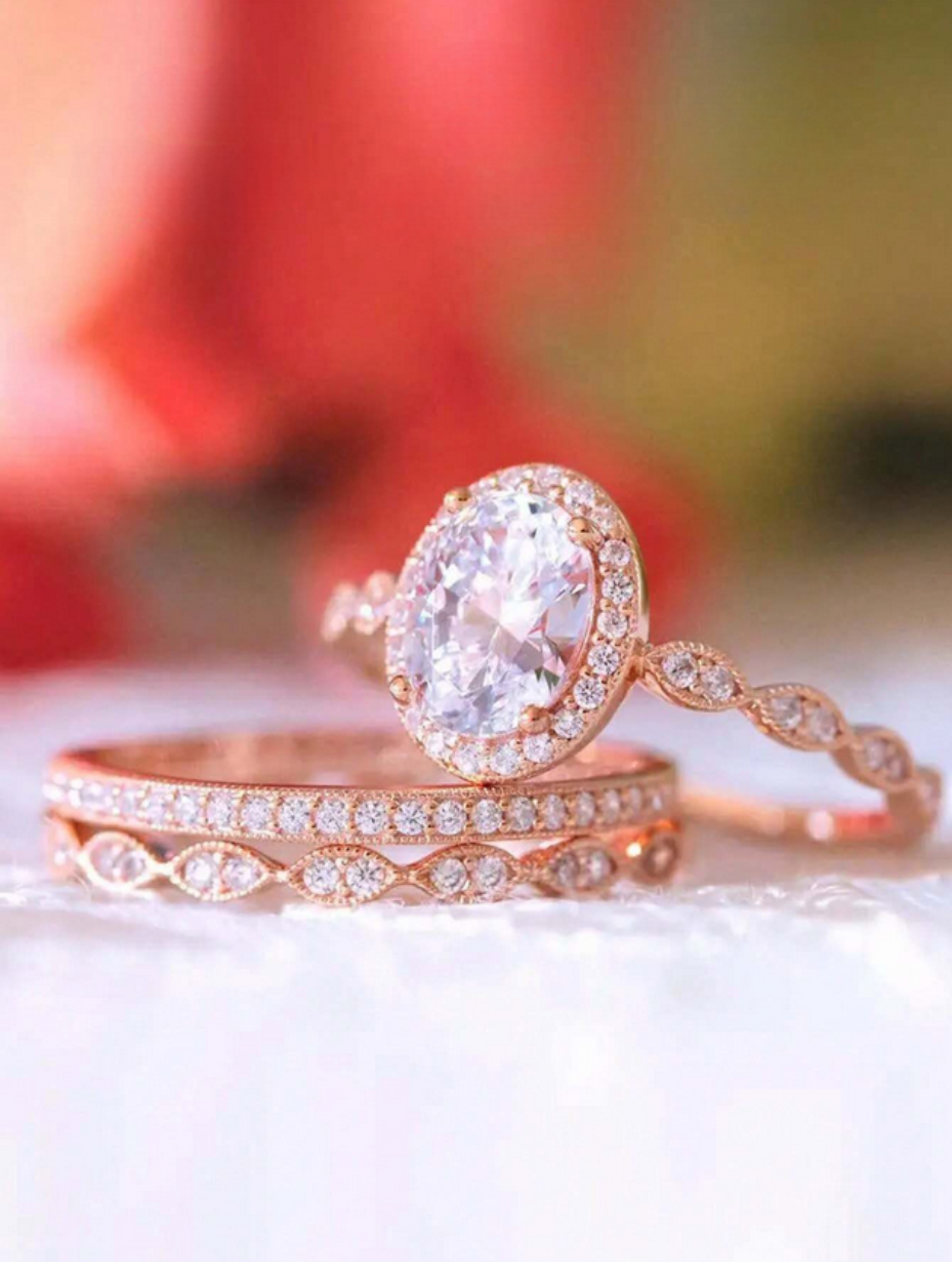 3-Piece Moissanite Stacking Rings | 925 Sterling Silver