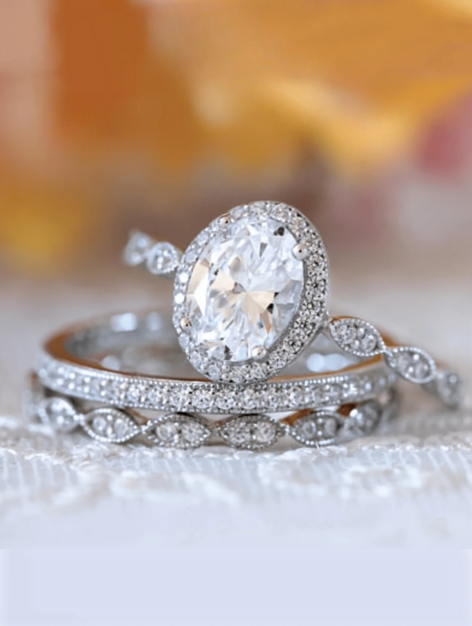 3-Piece Moissanite Stacking Rings | 925 Sterling Silver