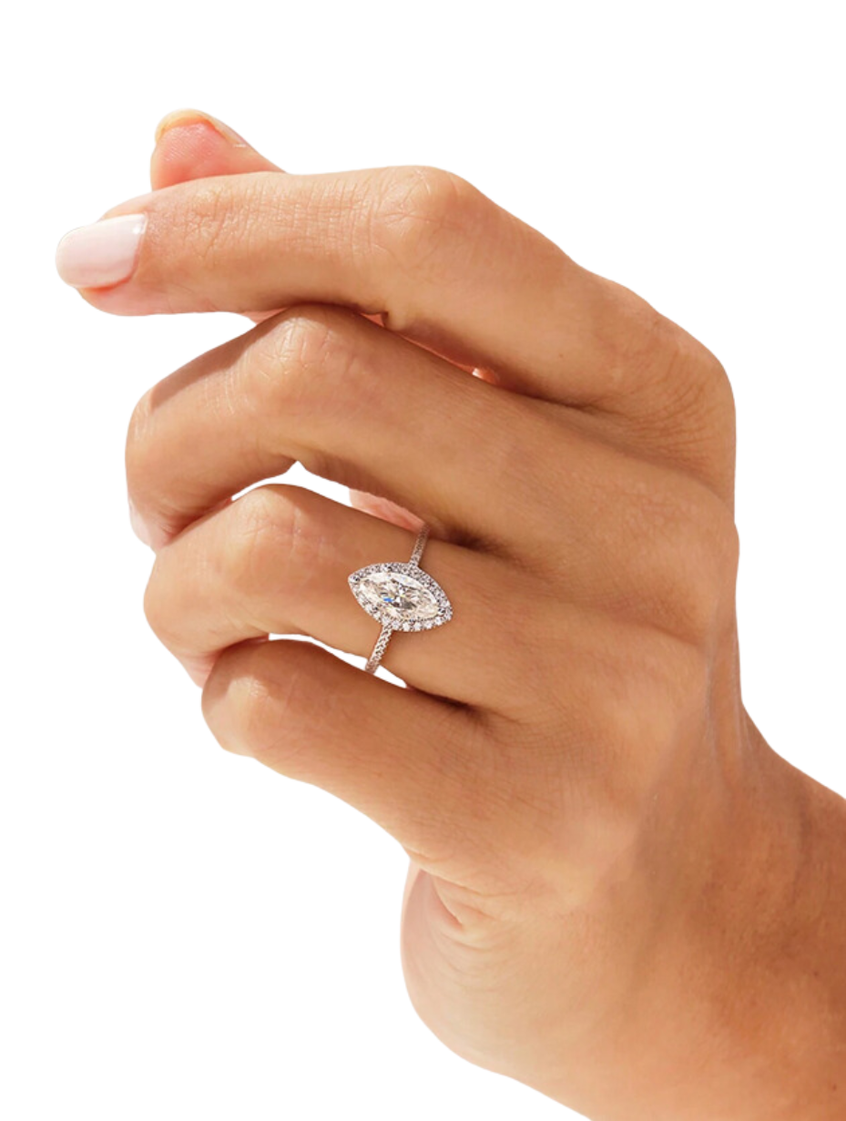 Moissanit Forlovelses Ring | 6 Klør D-Color S925 Sølv