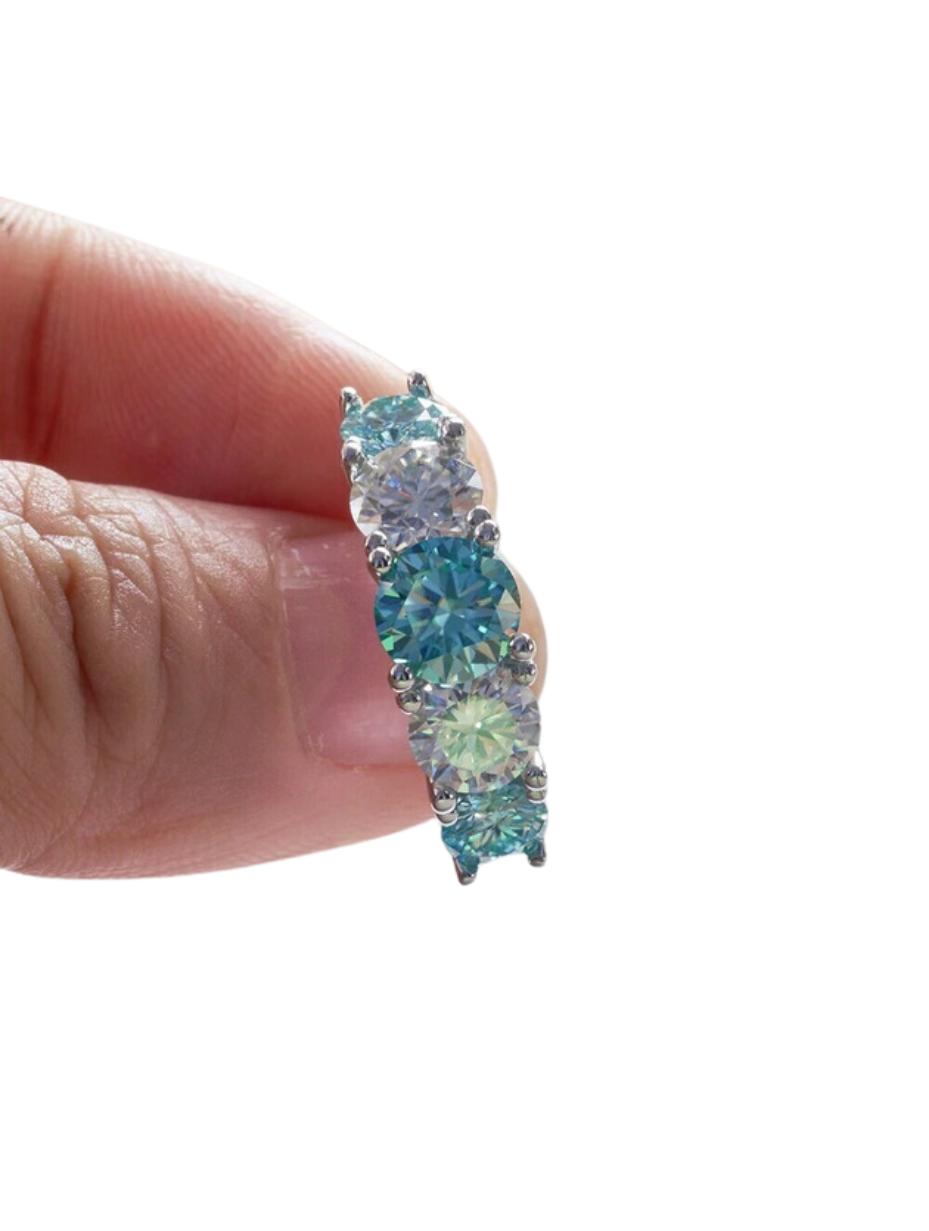 Mozambique Moissanit Ring | S925 Sterling Sølv