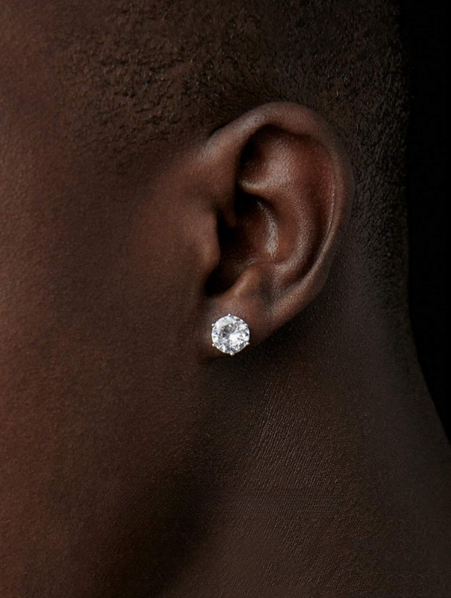Sterling Silver 6-Claw Moissanite Earrings | Timeless Sparkle