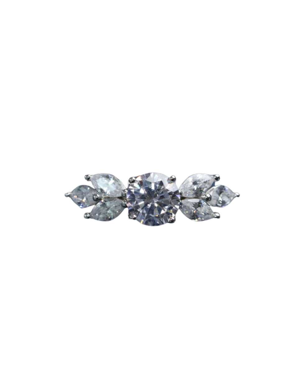 Moissanit Olivenblad Ring | 925 Sterling Sølv, Elegant Design