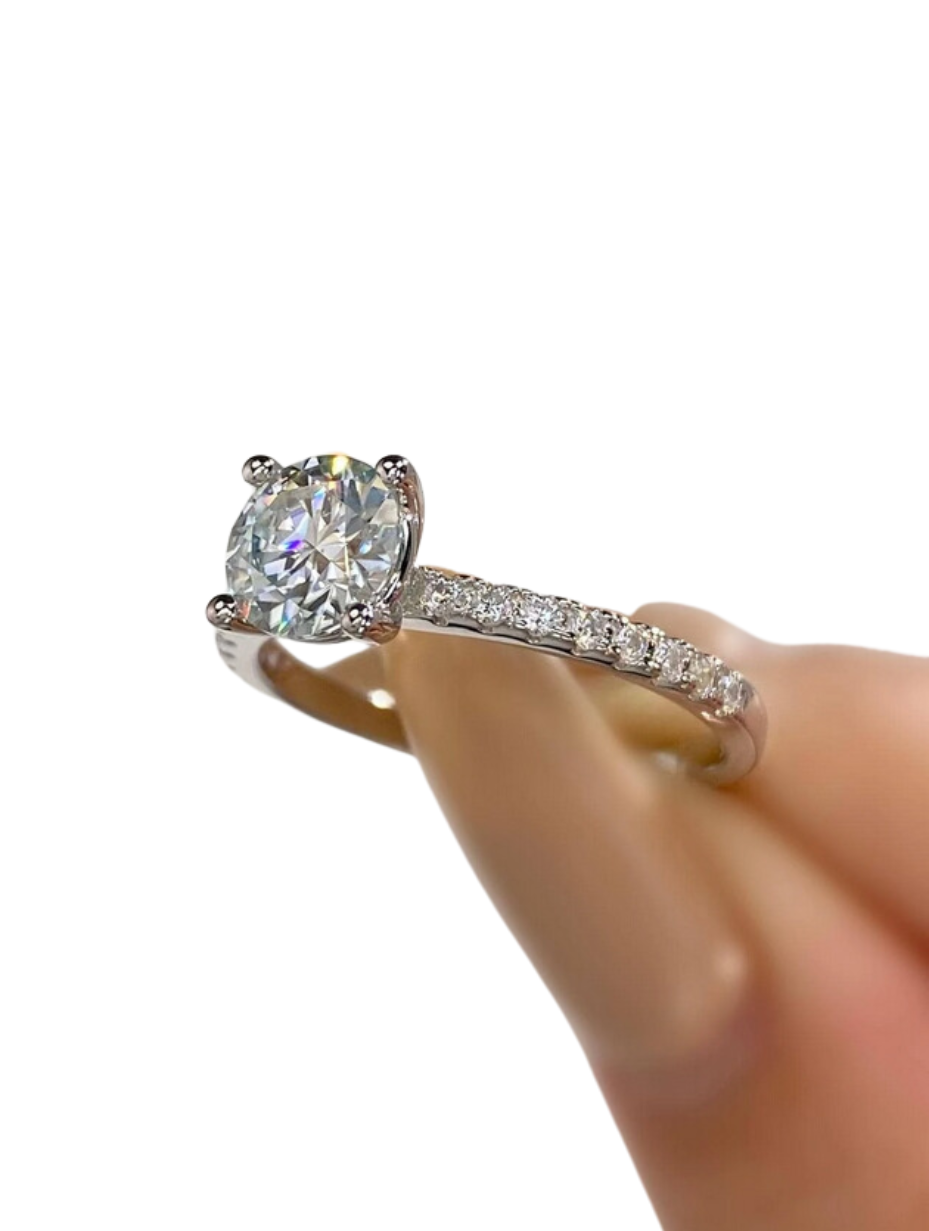 Brilliant Moissanit Ring | S925 Sterling Sølv