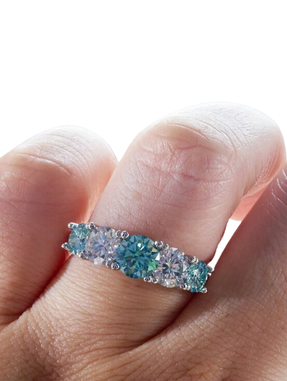 Mozambique Moissanit Ring | S925 Sterling Sølv