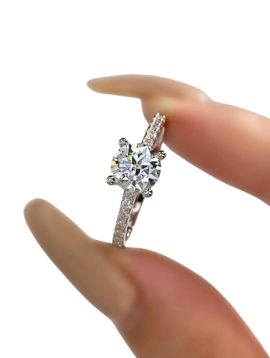 Brilliant Moissanit Ring | S925 Sterling Sølv