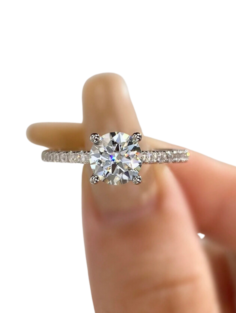 Brilliant Moissanit Ring | S925 Sterling Sølv