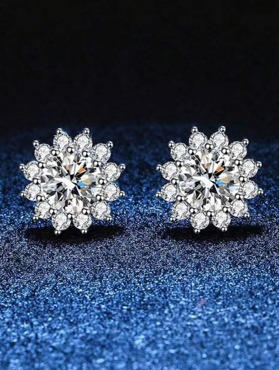 VVS Moissanite Earrings | Sterling Silver Elegance