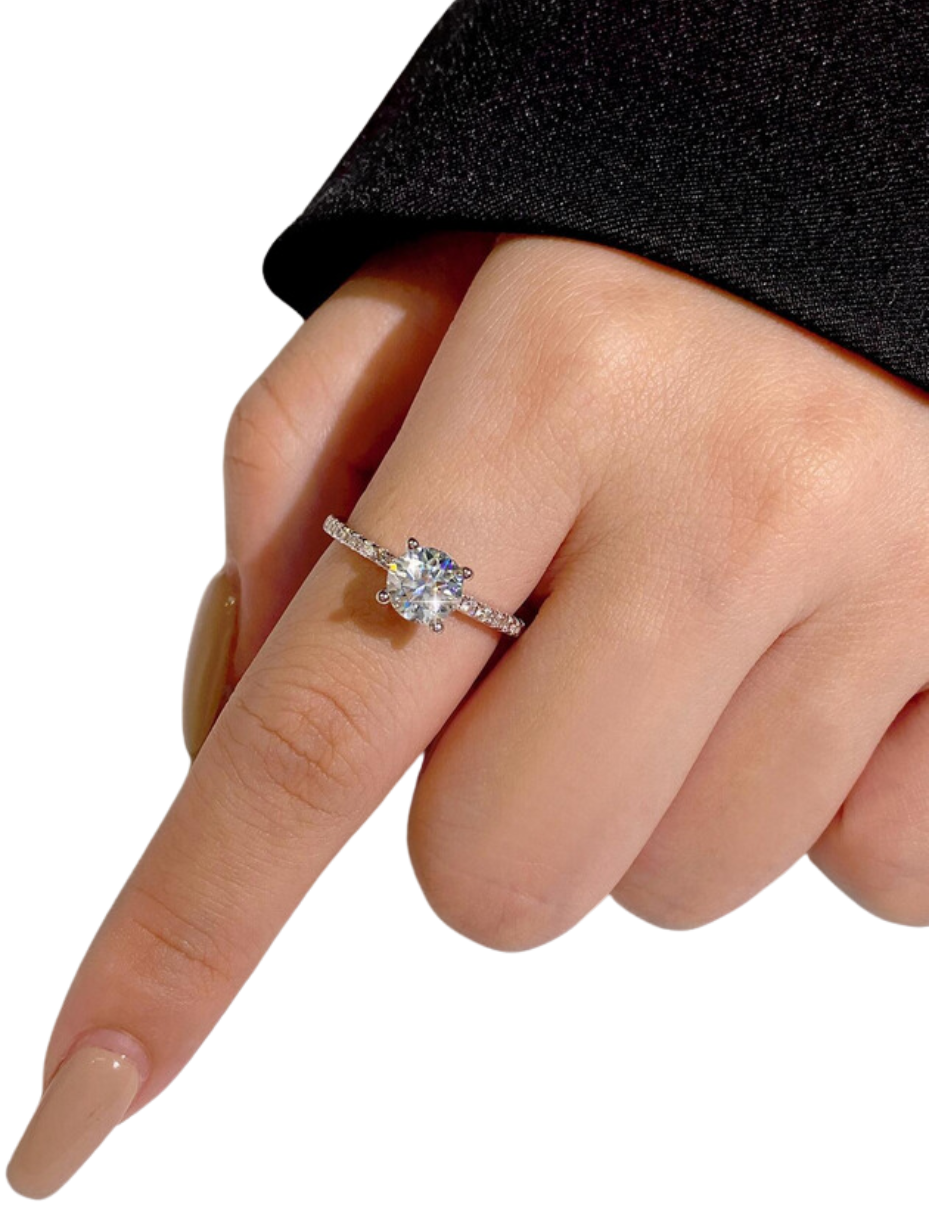 Brilliant Moissanit Ring | S925 Sterling Sølv