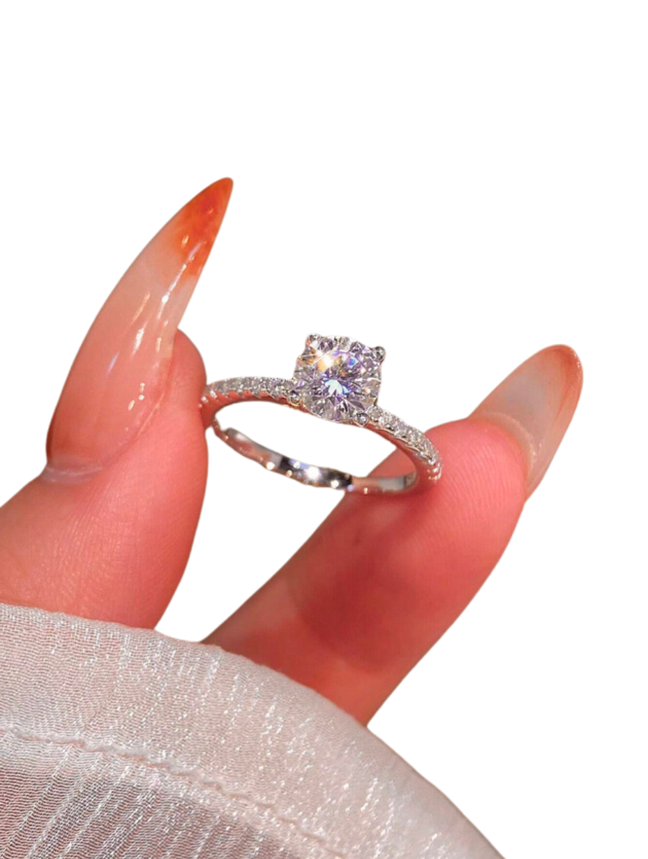 Brilliant Moissanit Ring | S925 Sterling Sølv
