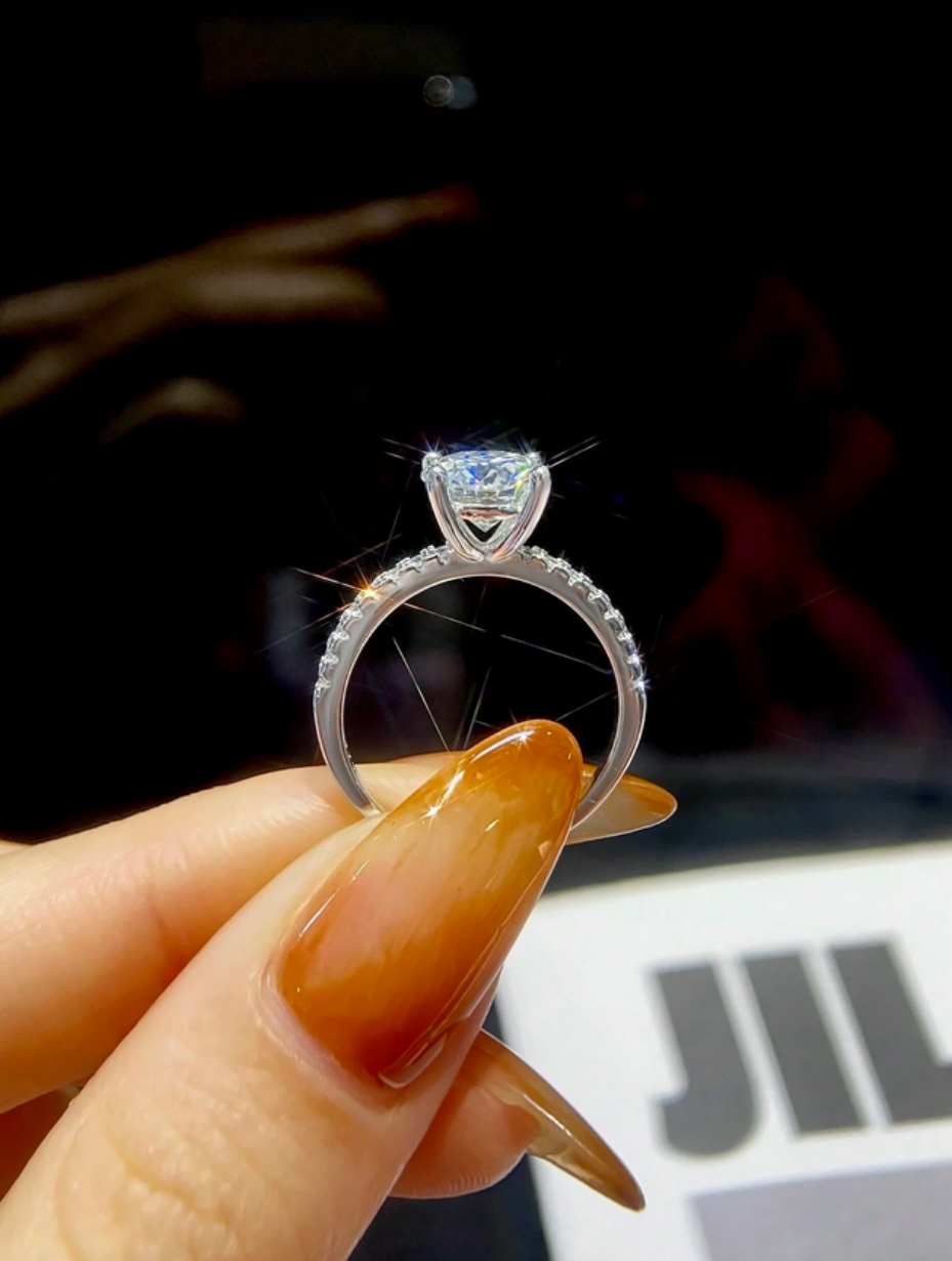 Brilliant Moissanit Ring | S925 Sterling Sølv