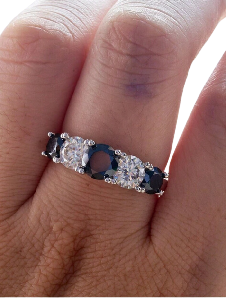 Mozambique Moissanit Ring | S925 Sterling Sølv