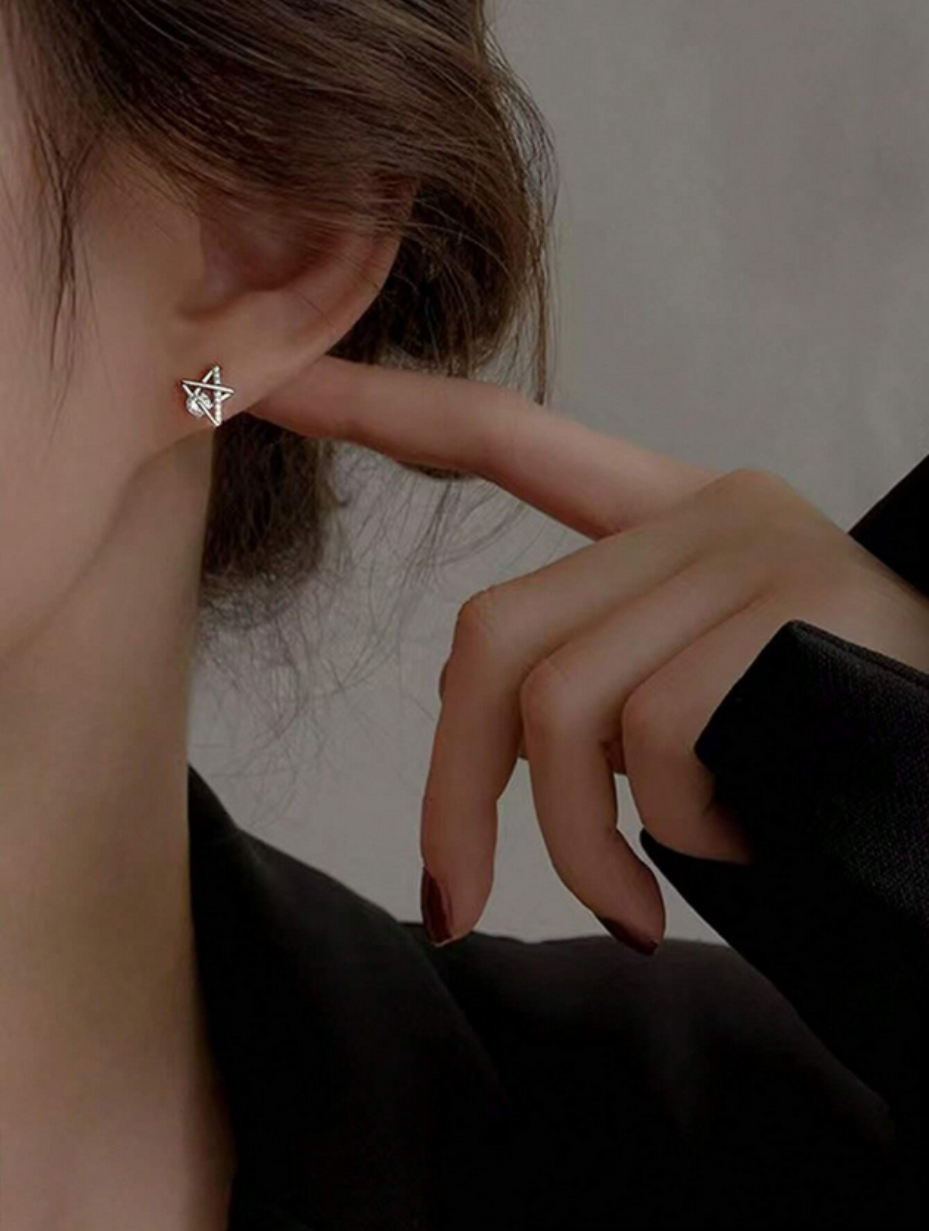 Star & Moon Moissanite Earrings | S925 Sterling Silver