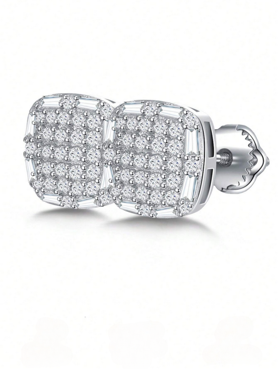 Cushion Cut Moissanite Stud Earrings | S925 Sterling Silver