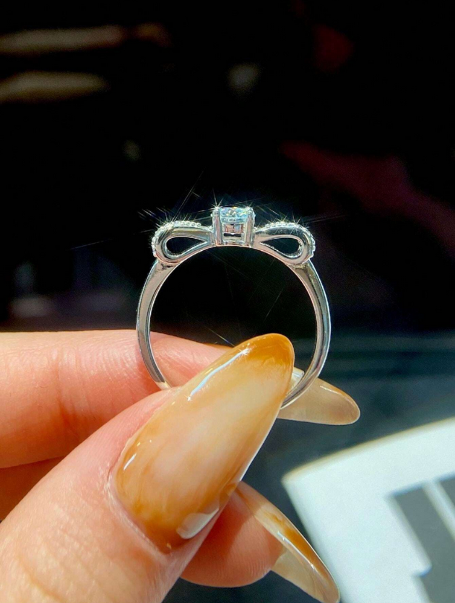 Fire-Klø Moissanit Ring | S925 Sterling Sølv